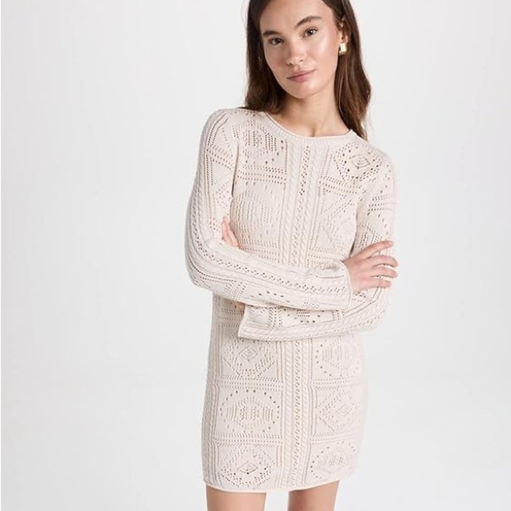 Splendid Cream Crochet Dress